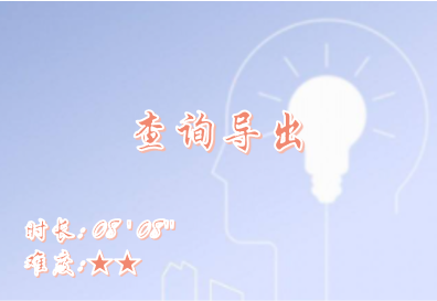 【E9】查询导出