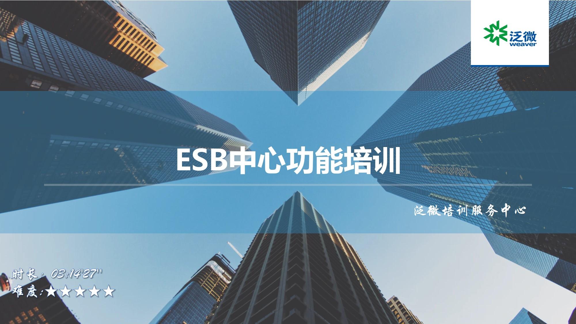 【E9】ESB中心功能培训