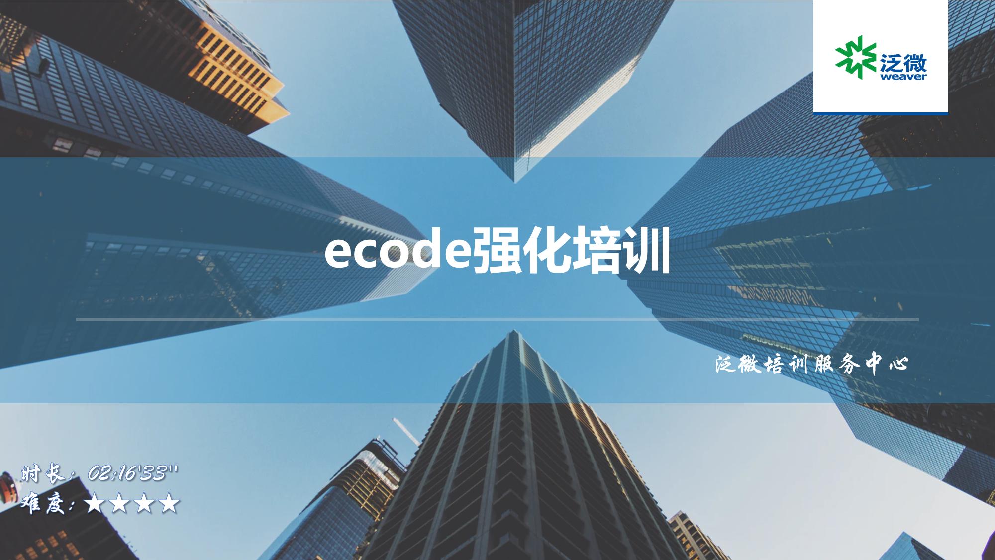 ecode强化培训