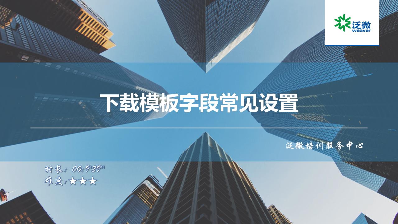下载模板字段常见设置